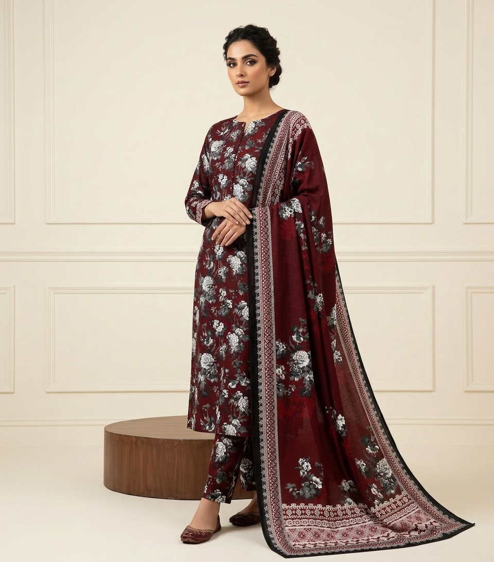 Royal Maroon Elegance ❤️Luxury in every thread 💫Agar aap classy aur royal look chahte hain