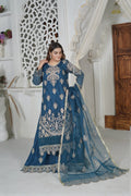 CLAIRE Luxe | SS-1041 – D.Blue Sharara Set by Sundar Stitch