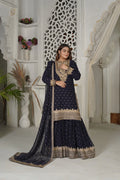 Royal Charm | SS-1034 – Navy Blue Gharara Set by Sundar Stitch