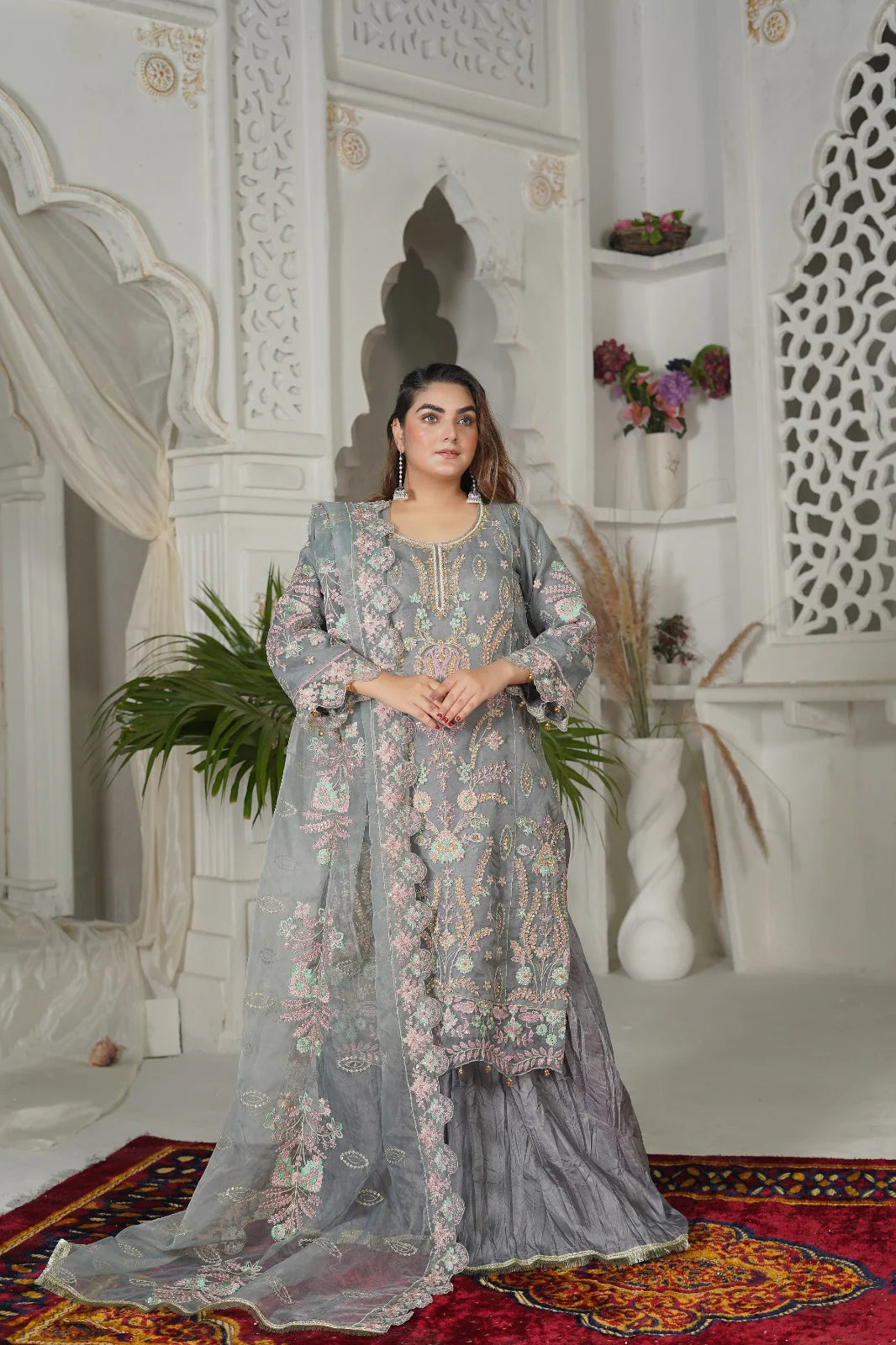 SPARKLE FLAKE | SS-1039 – Grey Sharara Set by Sundar Stitch