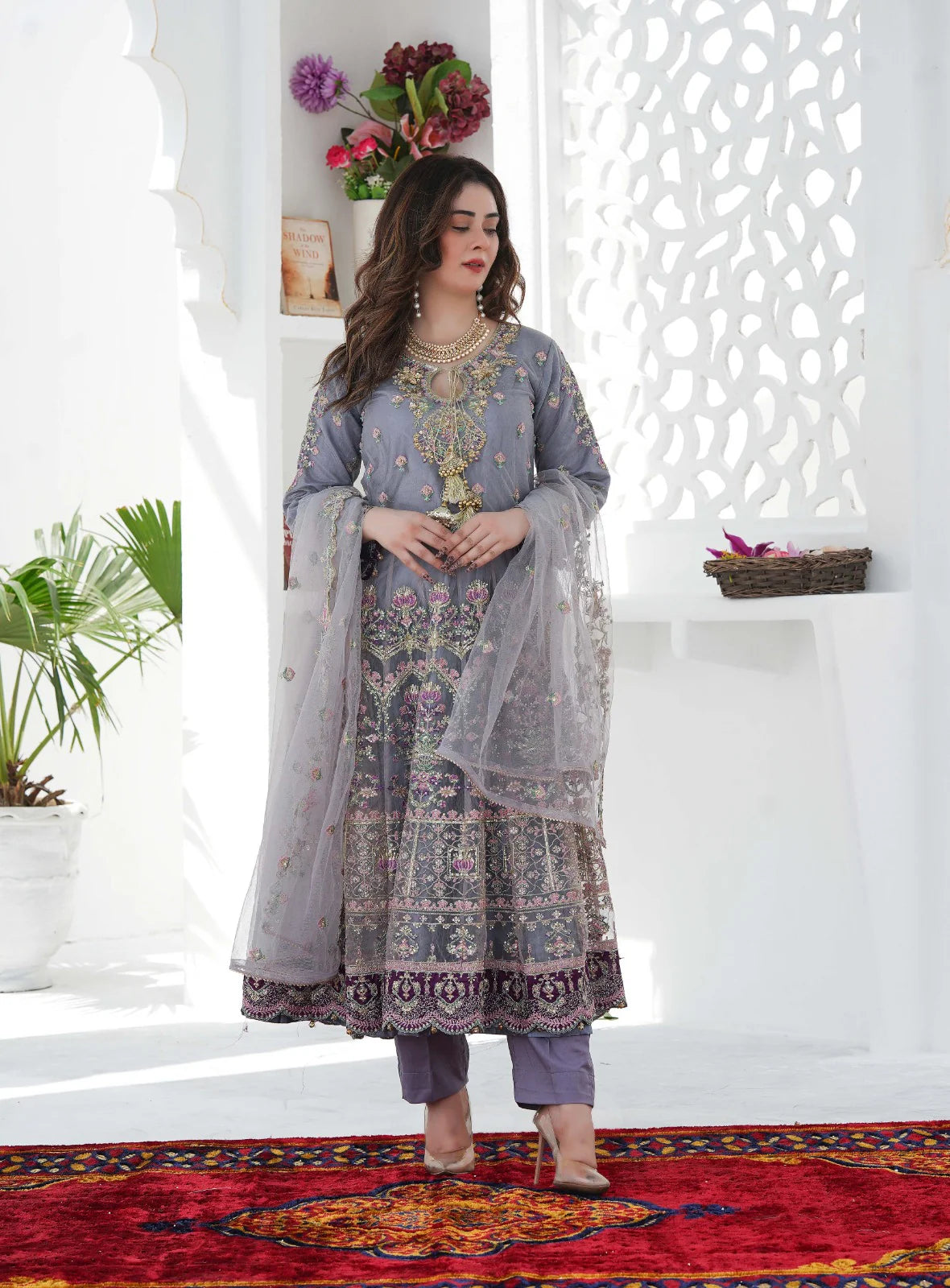 MORNING GLORY | SS-1024 – Multihead Embroidered Firak with Crystal Handwork ✨