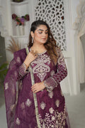 PEARLED PERFECTION | SS-1040 – Magenta Organza Sharara Set