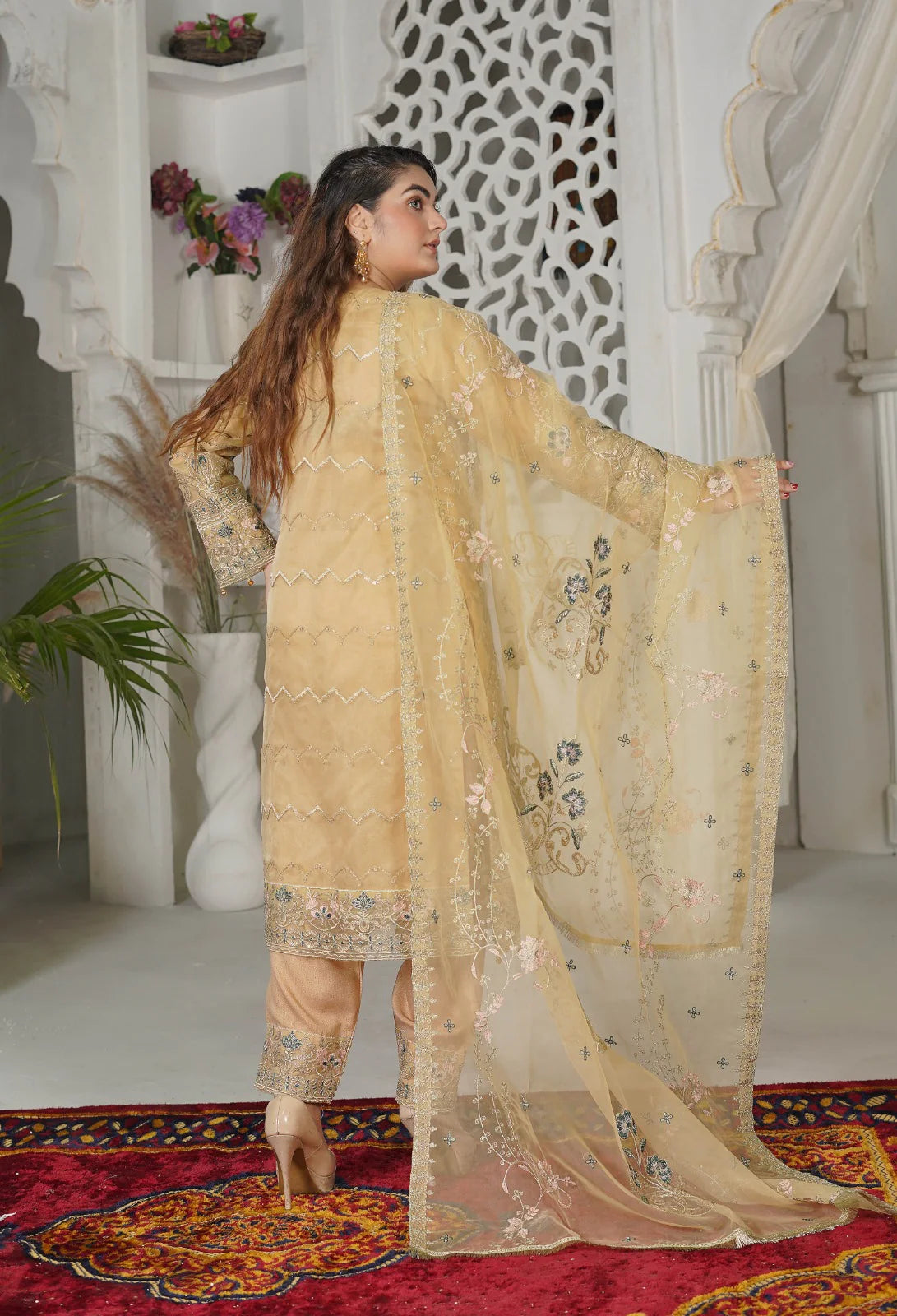 GLAM GODDESS | SS-1043 – Lemon Organza Kurta Set