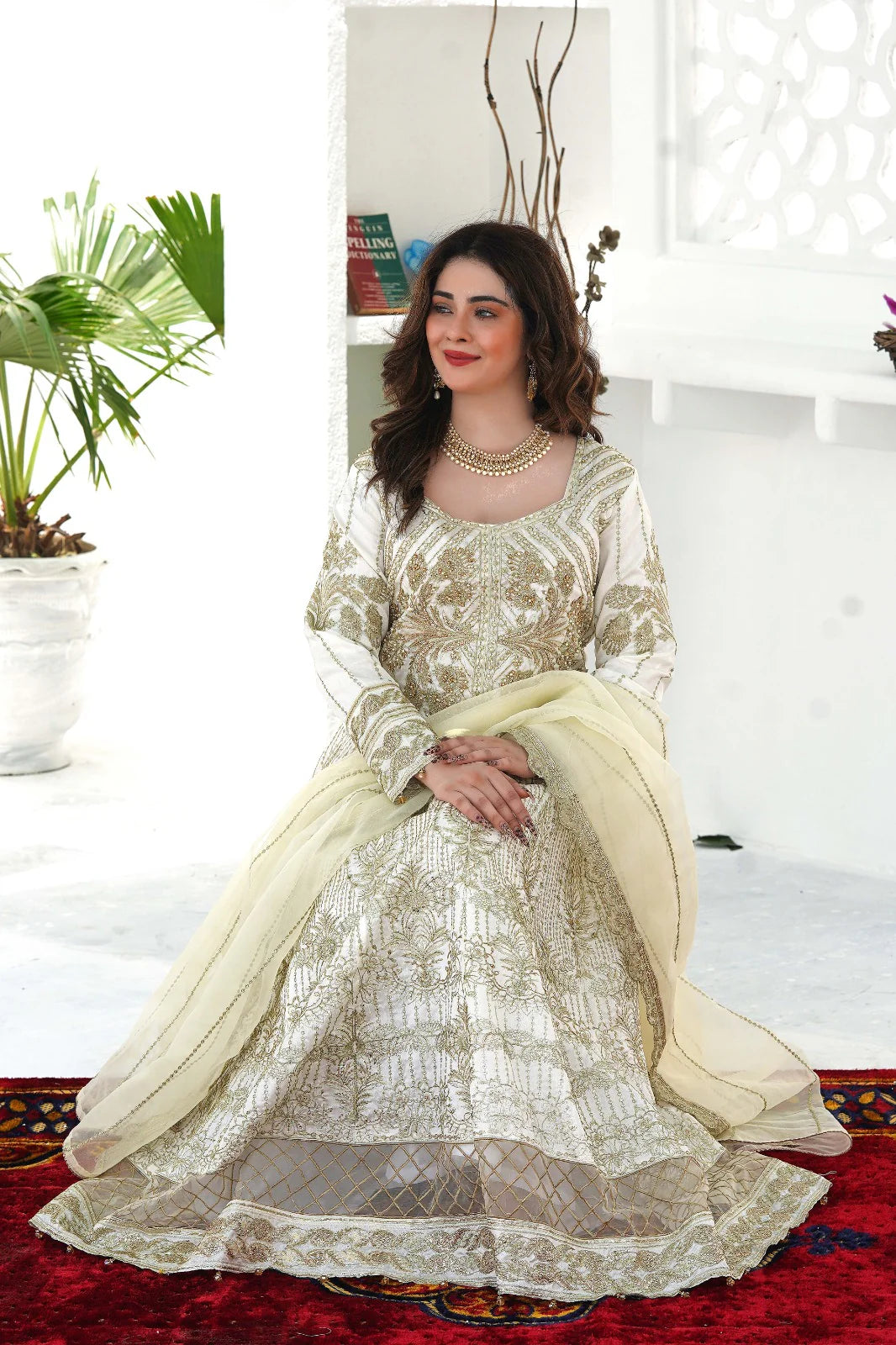 GUL-O-GULZAR | SS-1028 – White Maxi ✨