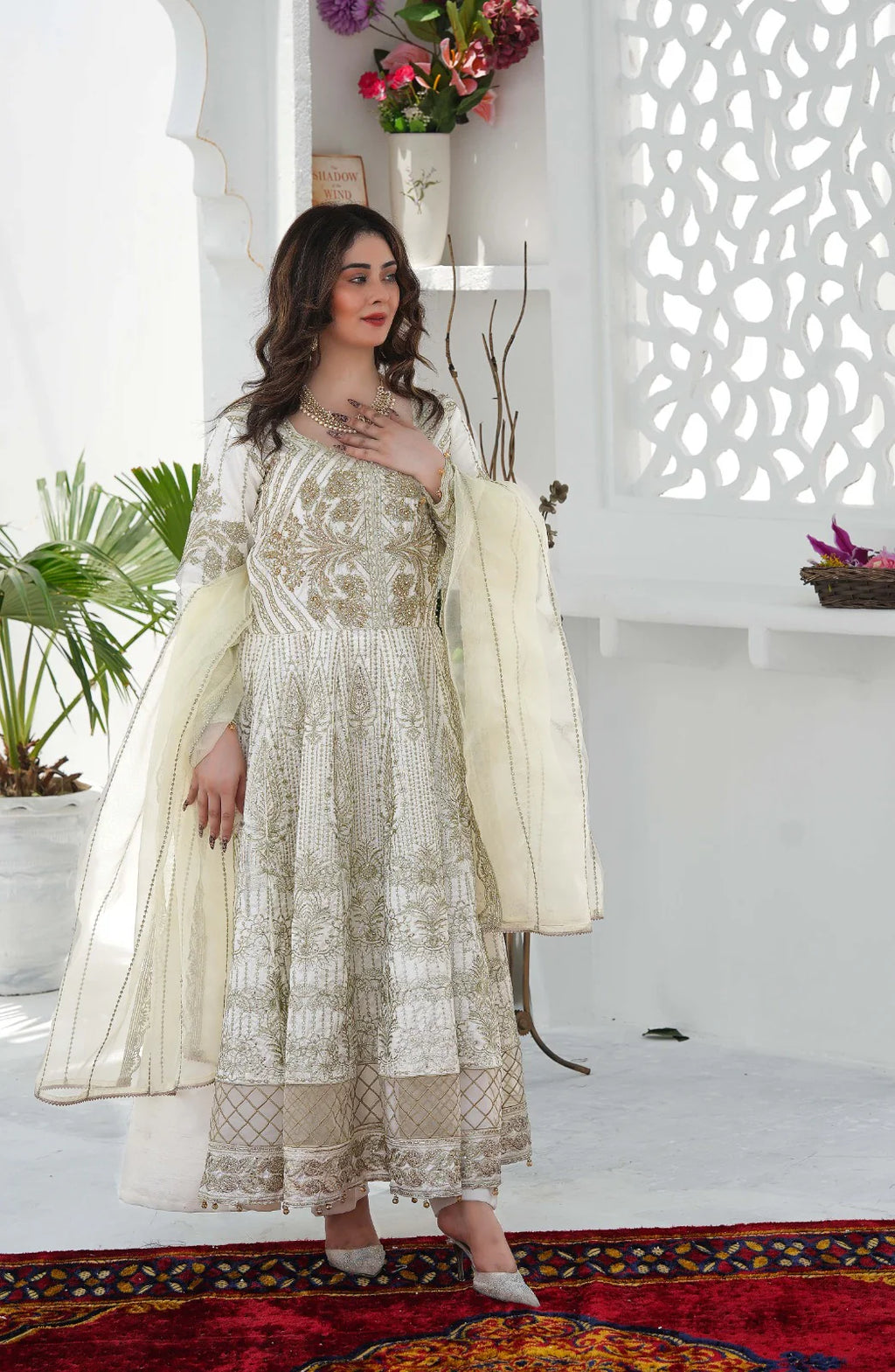 GUL-O-GULZAR | SS-1028 – White Maxi