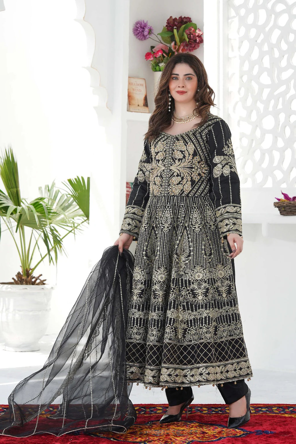 DREAM LUXE MAXI | SS-1022 – White Embroidered Maxi with Crystal Handwork ✨