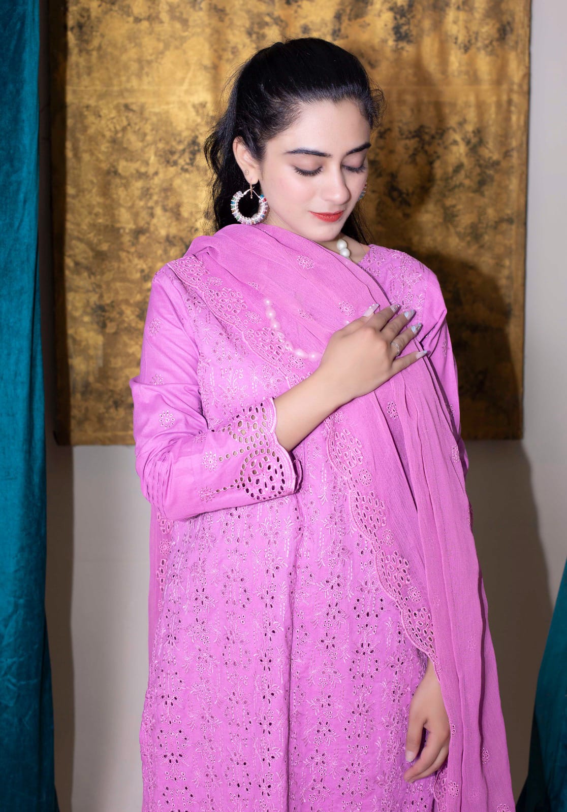 RUBY ROSE | SS-1008 – Elegant Schiffli Lawn Kurta Set