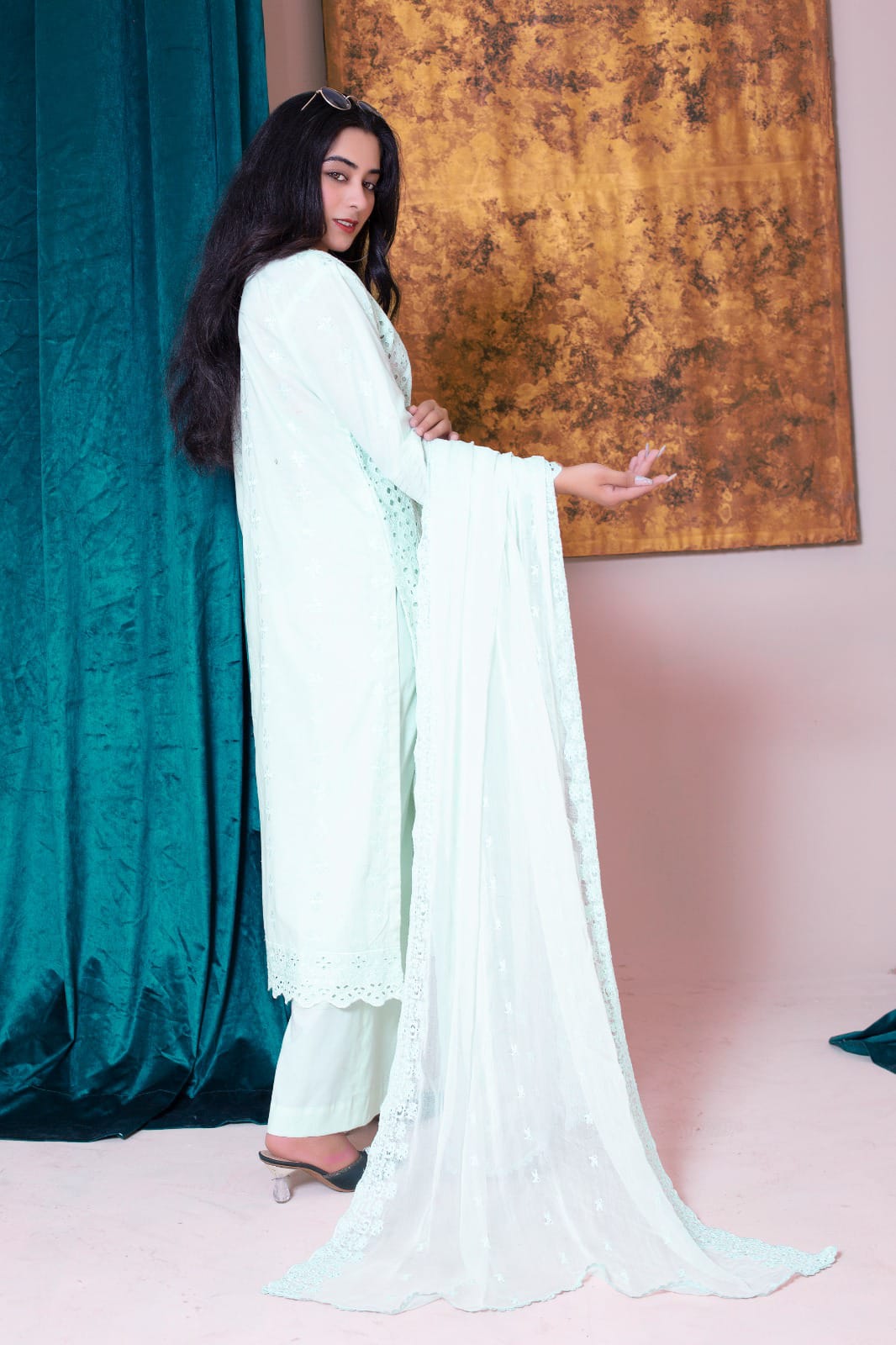 MINTY MOOD | SS-1009 – Fresh Schiffli Lawn Kurta Set