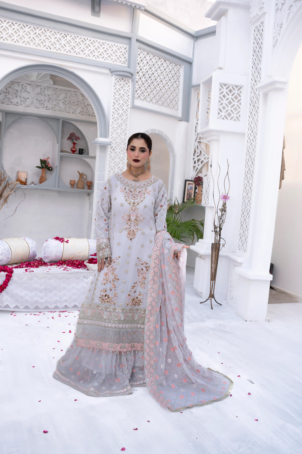 SOFT PEARL | SS-1048 LONG SHIRT WITH GHARARA