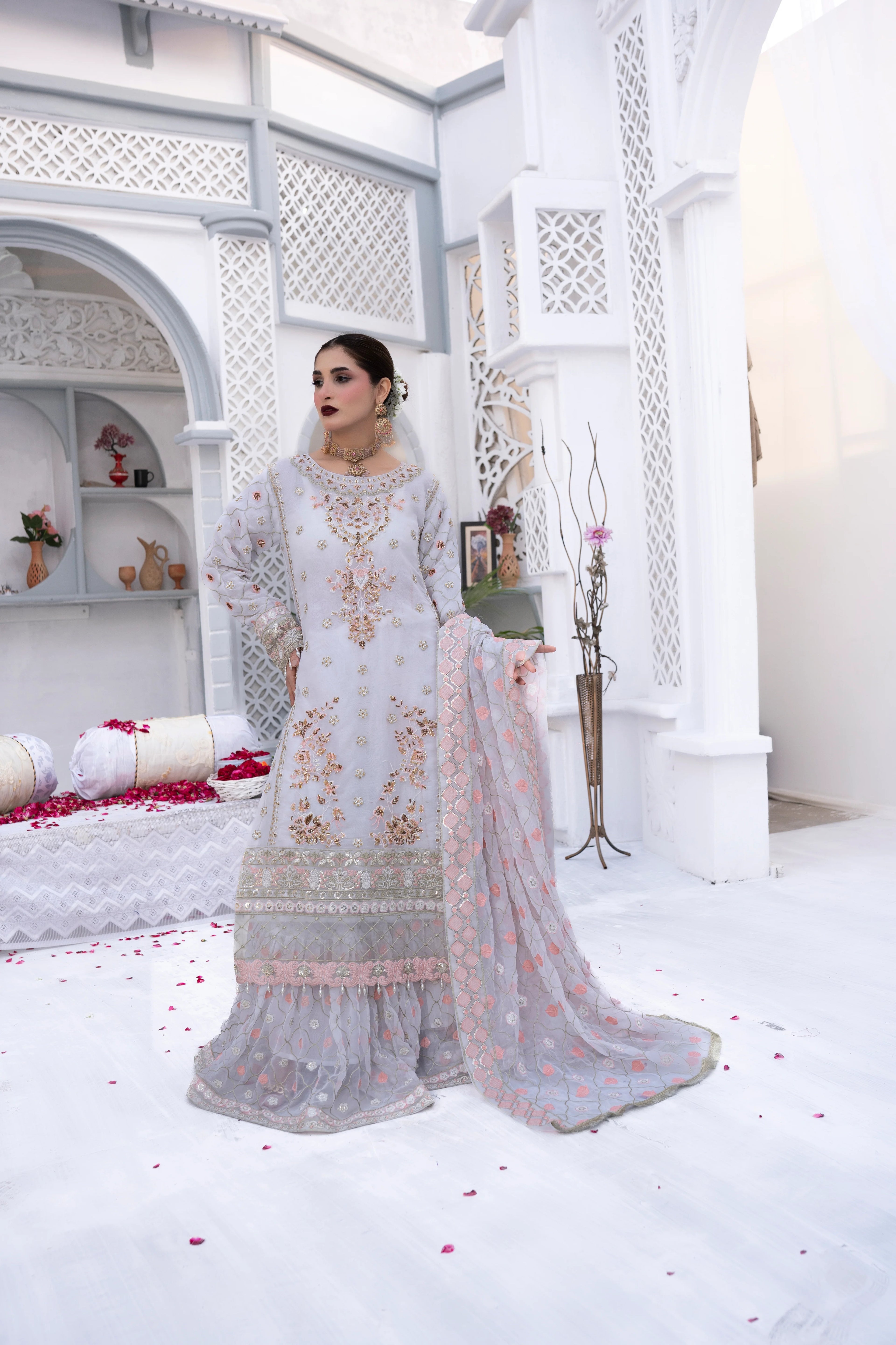 SOFT PEARL | SS-1048 LONG SHIRT WITH GHARARA