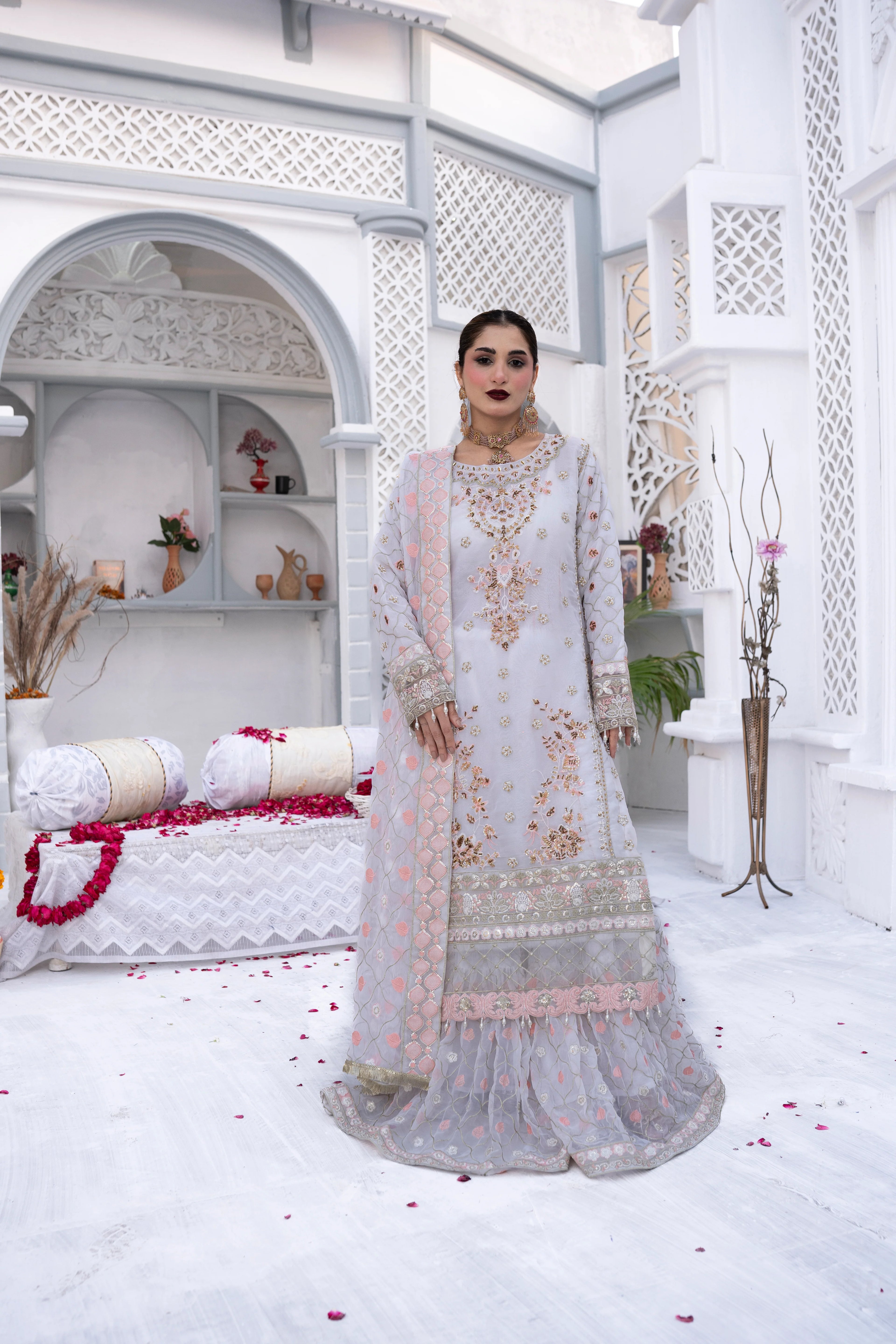 SOFT PEARL | SS-1048 LONG SHIRT WITH GHARARA